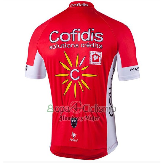 Cofidis Ropa Ciclismo Culotte Corto 2018 Mangas Cortas Confidis Rojo
